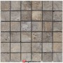 5x5 Gümüş Traverten Tezgah Arası Mozaik  - DT1407